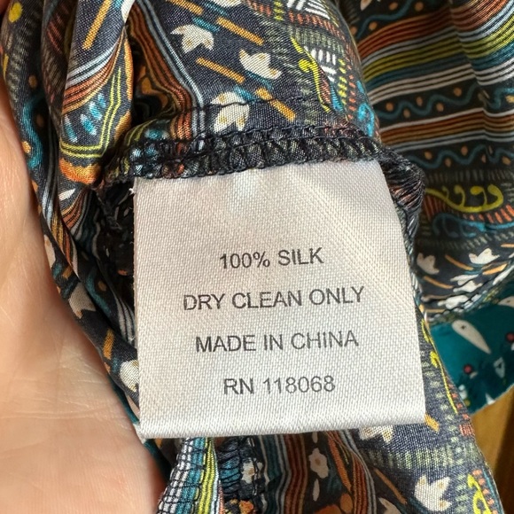 What Comes Around Goes Around Anthropologie Silk Floral Deep VNeck Peasant Dress - Picture 12 of 12